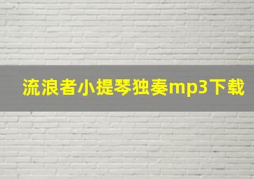 流浪者小提琴独奏mp3下载