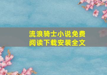 流浪骑士小说免费阅读下载安装全文