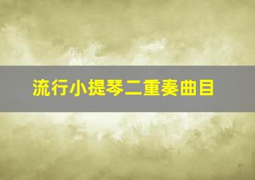 流行小提琴二重奏曲目