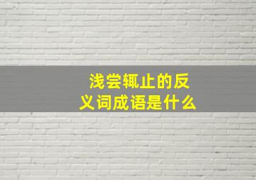 浅尝辄止的反义词成语是什么