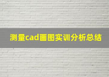 测量cad画图实训分析总结