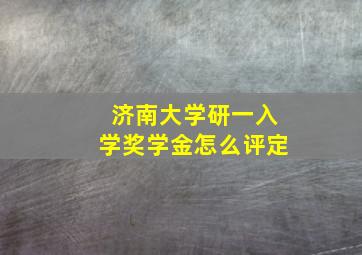 济南大学研一入学奖学金怎么评定