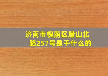 济南市槐荫区腊山北路257号是干什么的