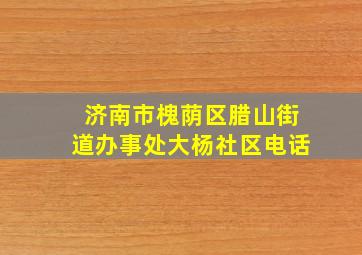 济南市槐荫区腊山街道办事处大杨社区电话