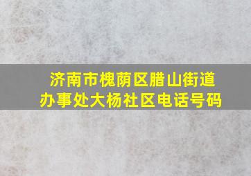 济南市槐荫区腊山街道办事处大杨社区电话号码