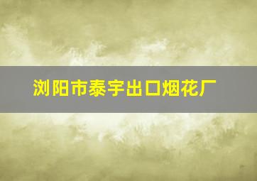 浏阳市泰宇出口烟花厂