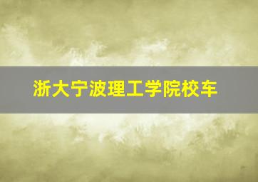 浙大宁波理工学院校车