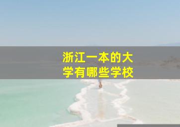 浙江一本的大学有哪些学校