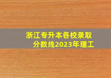 浙江专升本各校录取分数线2023年理工