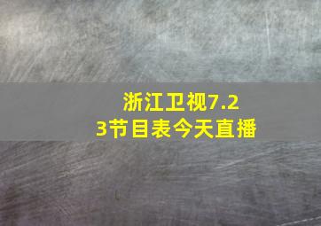 浙江卫视7.23节目表今天直播