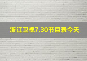 浙江卫视7.30节目表今天