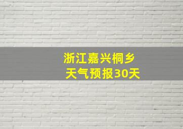 浙江嘉兴桐乡天气预报30天