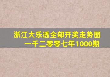 浙江大乐透全部开奖走势图一千二零零七年1000期