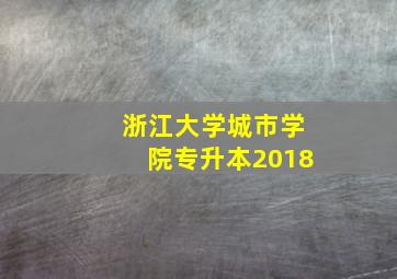 浙江大学城市学院专升本2018