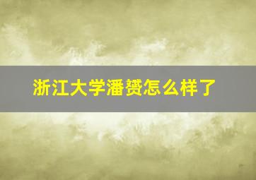 浙江大学潘赟怎么样了