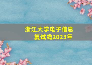 浙江大学电子信息复试线2023年