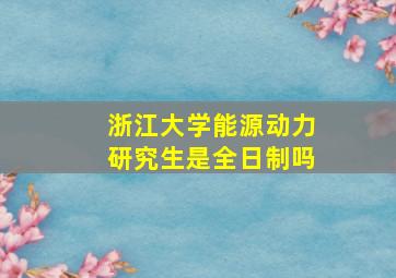 浙江大学能源动力研究生是全日制吗