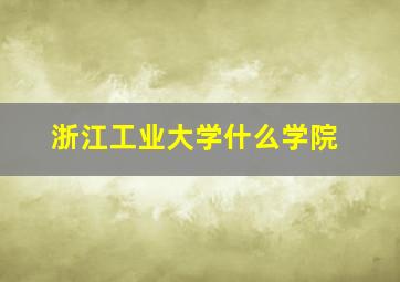 浙江工业大学什么学院