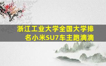 浙江工业大学全国大学排名小米SU7车主跑滴滴