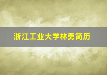 浙江工业大学林勇简历