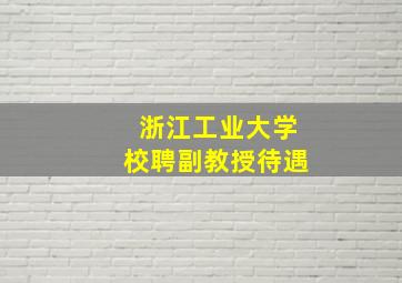 浙江工业大学校聘副教授待遇