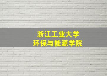 浙江工业大学环保与能源学院