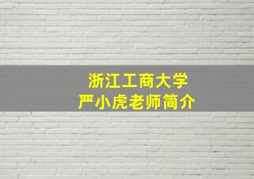 浙江工商大学严小虎老师简介