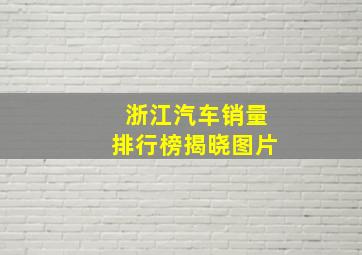 浙江汽车销量排行榜揭晓图片