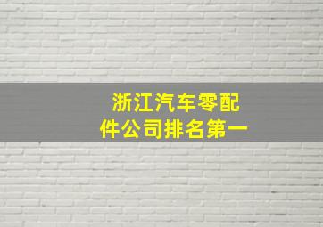 浙江汽车零配件公司排名第一