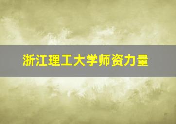 浙江理工大学师资力量