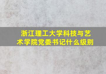 浙江理工大学科技与艺术学院党委书记什么级别