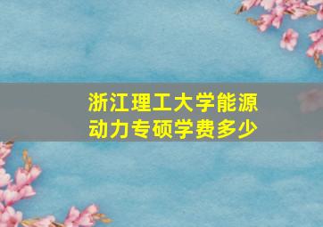 浙江理工大学能源动力专硕学费多少