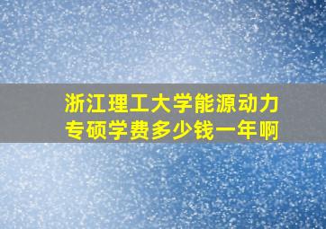 浙江理工大学能源动力专硕学费多少钱一年啊