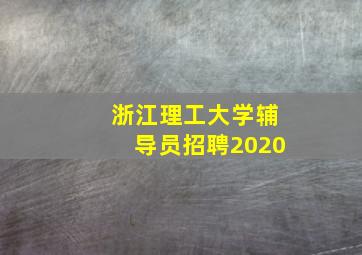 浙江理工大学辅导员招聘2020