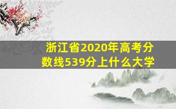 浙江省2020年高考分数线539分上什么大学