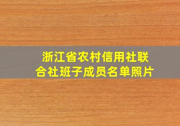 浙江省农村信用社联合社班子成员名单照片