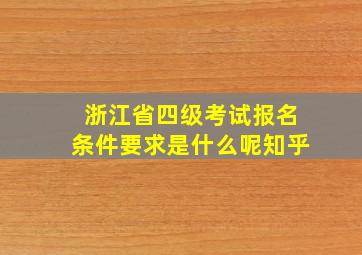 浙江省四级考试报名条件要求是什么呢知乎