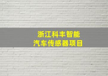 浙江科丰智能汽车传感器项目