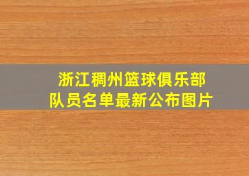 浙江稠州篮球俱乐部队员名单最新公布图片