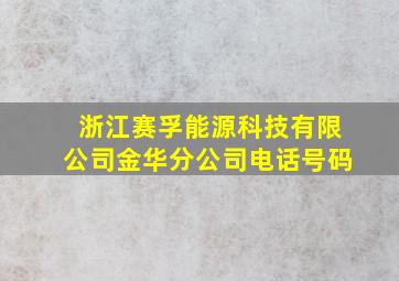 浙江赛孚能源科技有限公司金华分公司电话号码