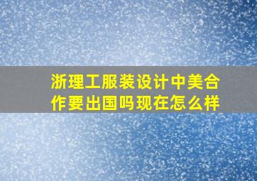 浙理工服装设计中美合作要出国吗现在怎么样