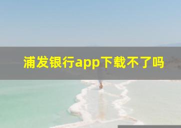 浦发银行app下载不了吗