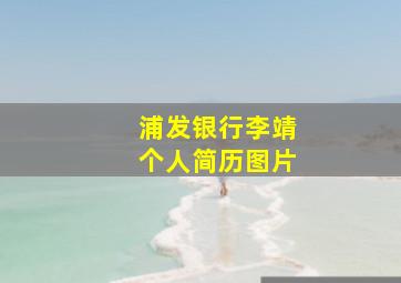 浦发银行李靖个人简历图片