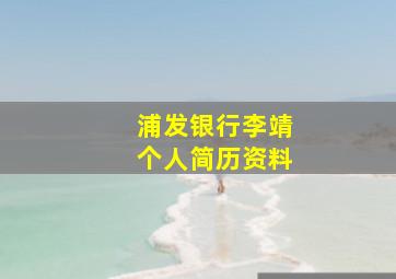 浦发银行李靖个人简历资料