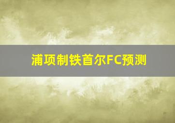 浦项制铁首尔FC预测