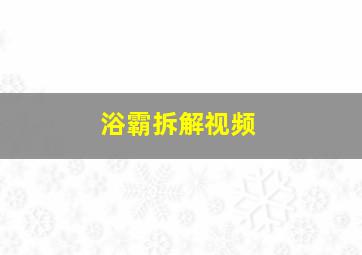 浴霸拆解视频