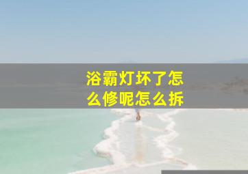 浴霸灯坏了怎么修呢怎么拆