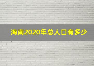 海南2020年总人口有多少