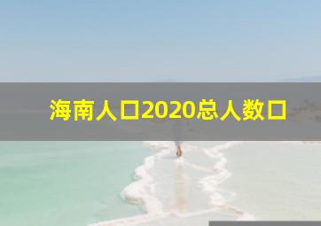 海南人口2020总人数口