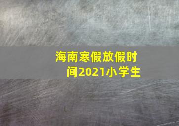 海南寒假放假时间2021小学生